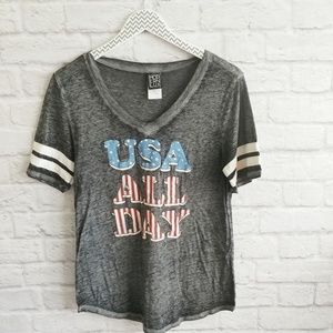 Modern Lux Graphic Burnout Tee EUC
